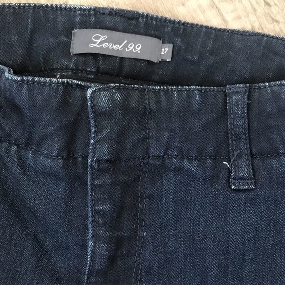 Anthro Level 99 Dark Wash Straight Leg Denim Jeans Size 27 - Picture 2 of 5